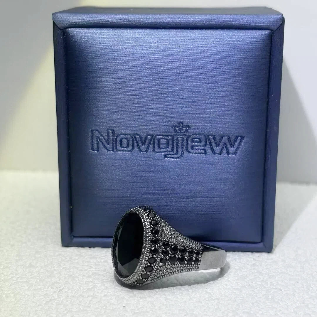 8ctw Oval Cut Black Gold Gemstone Ring