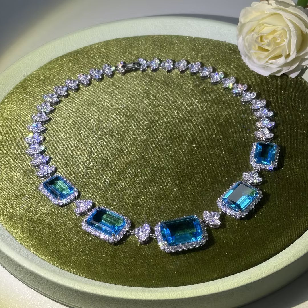 Emerald-cut Aquamarine Set