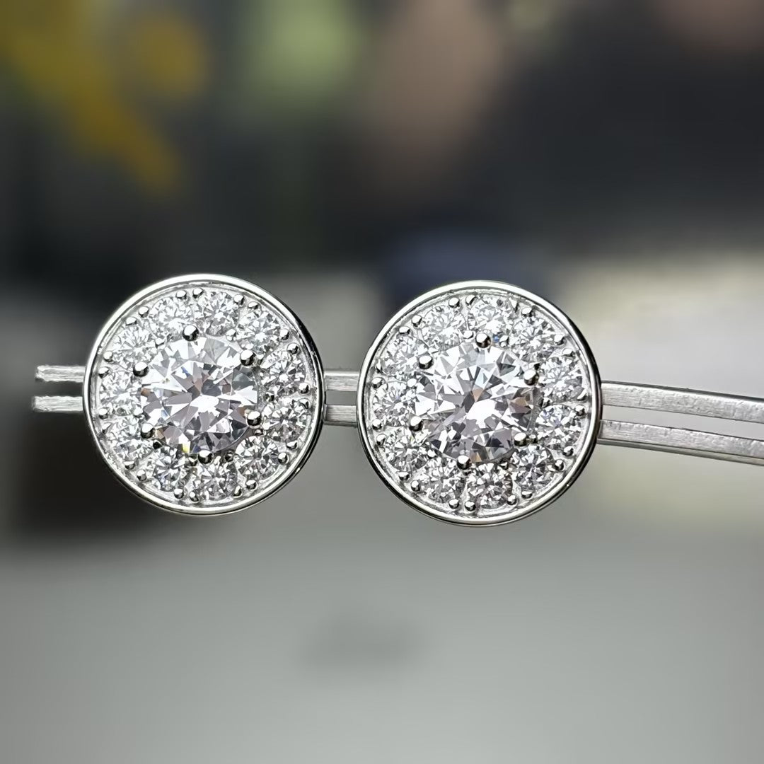 2.5ctw Round Stone Men's Large Earrings