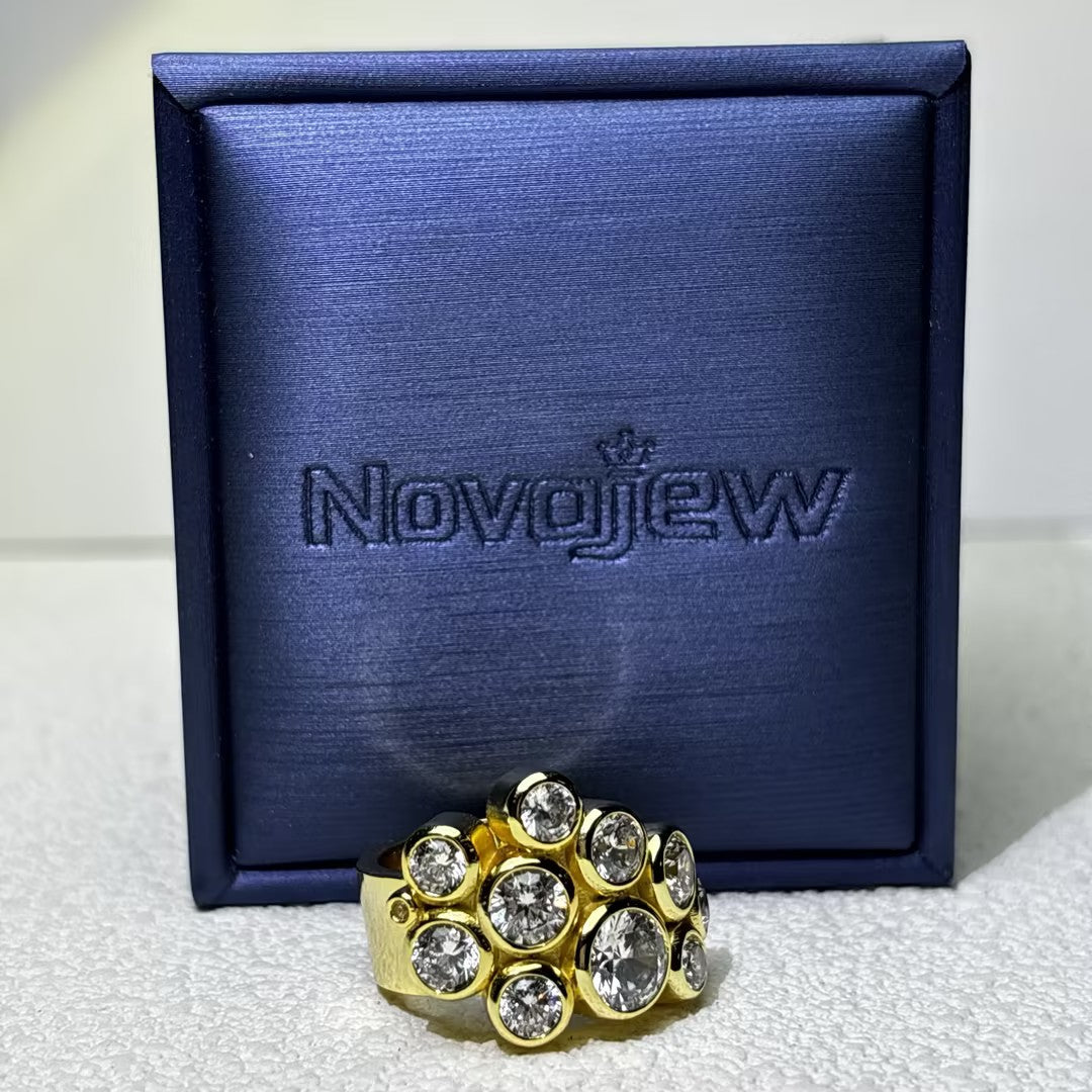 2.0Ctw Round Gemstone Gold Bubble Ring