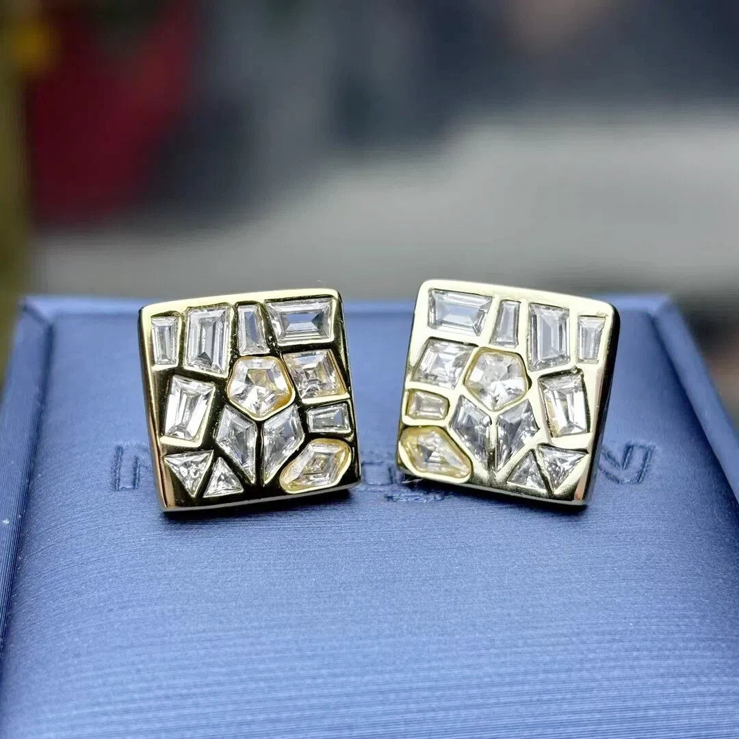 1.5CTW Broken Mirror Earrings-novajew