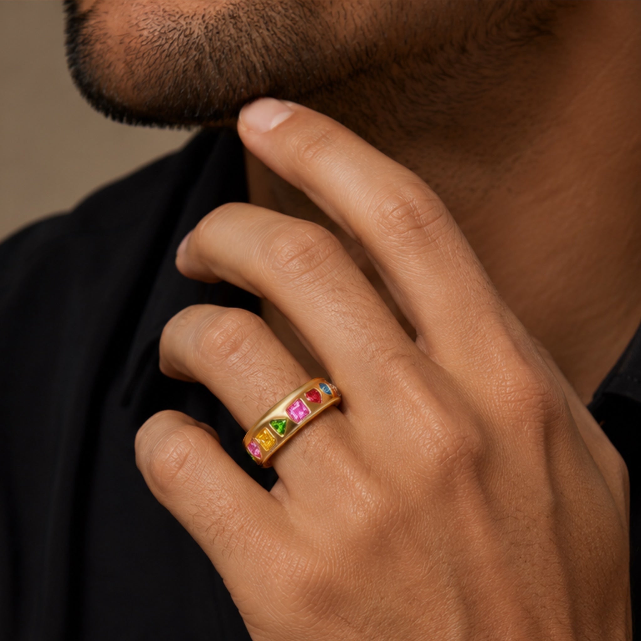 1.5CTW "Colorful Starry Lights" Multi-Gemstone Orbit Ring