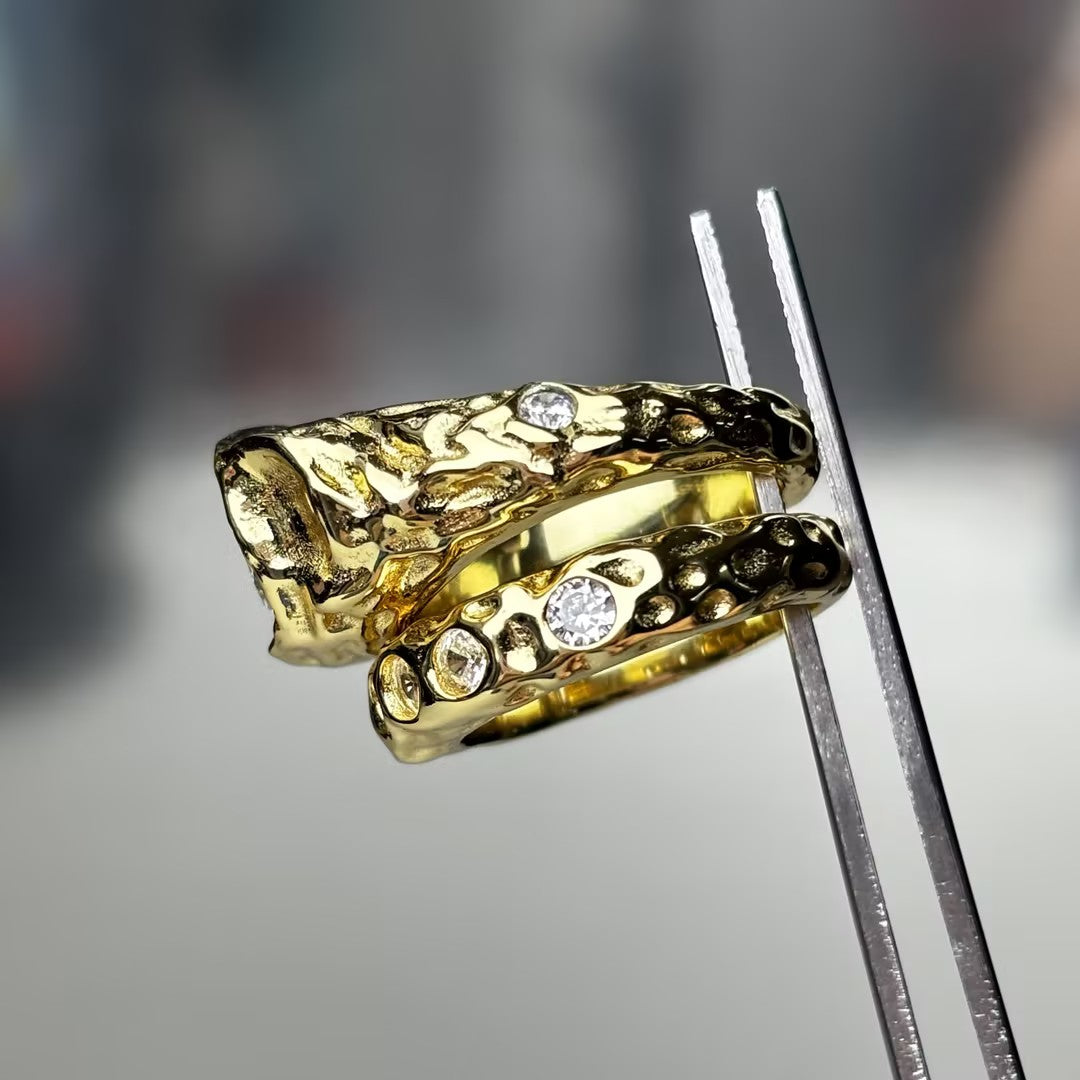 3Ctw Gold Vintage Stackable Ring