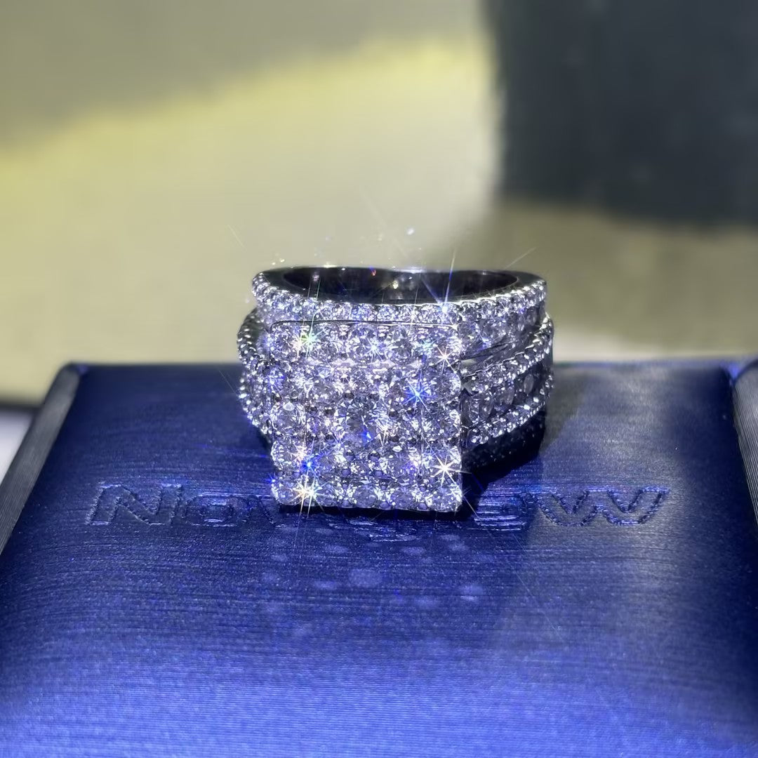 5.8Ctw Round-cut Square Halo Ring