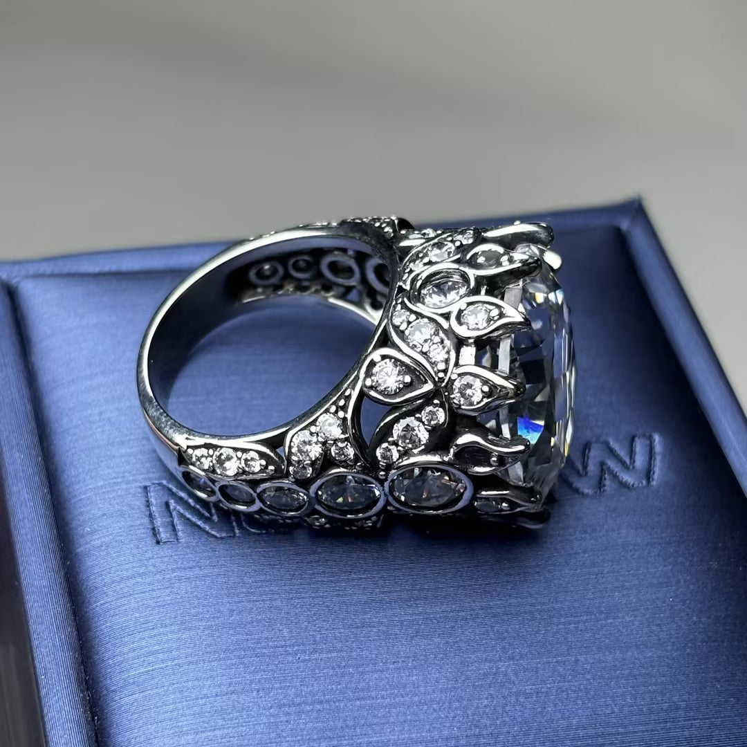13.86Ctw Vintage cushion-cut engagement ring