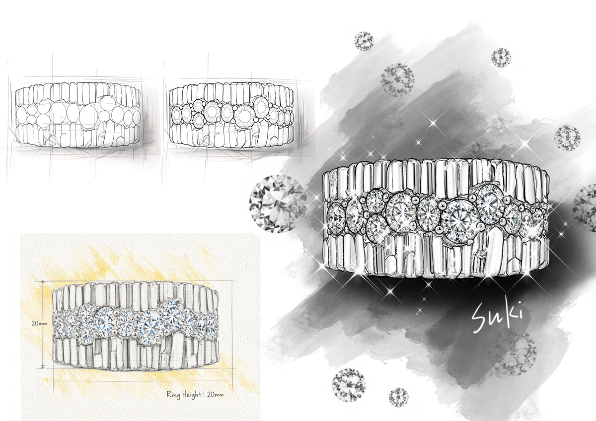 1CTW Round Cut White Cubic Zirconia Individualistic 925 Sterling Silver Ring-Novajew