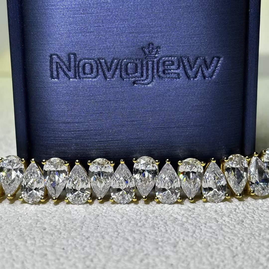 24ctw Pear Shaped Gemstone Tennis Bracelet