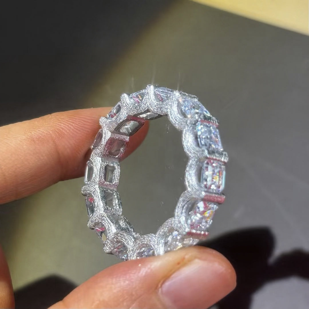 Large Ascher Cut Eternity Ring