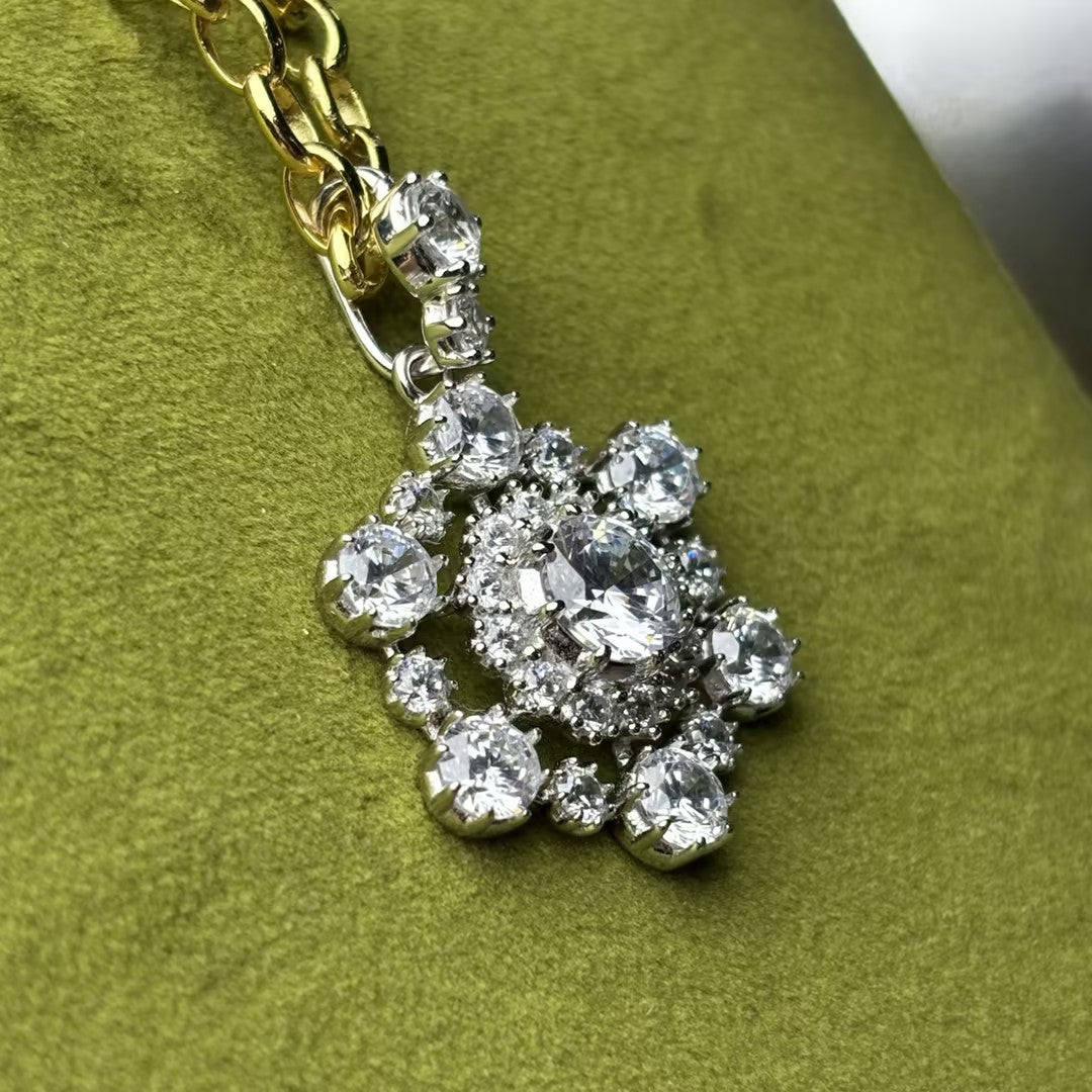 4.25 carat antique gemstone pendant necklace with exquisite old mine cut stones.