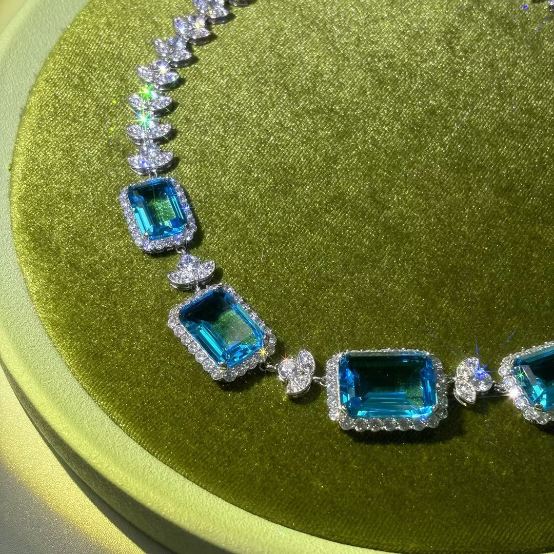 Emerald-cut Aquamarine Set