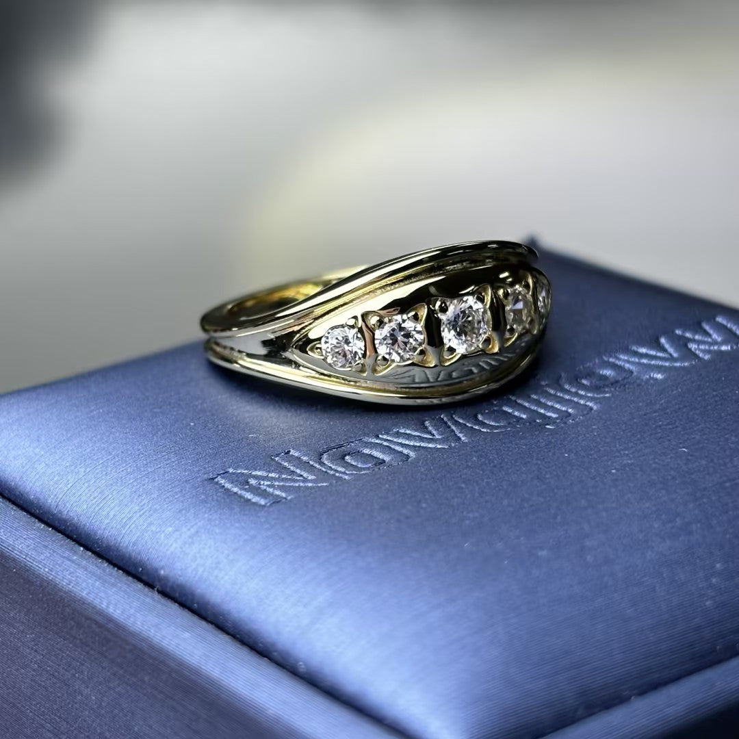 5-stone vintage gemstone ring