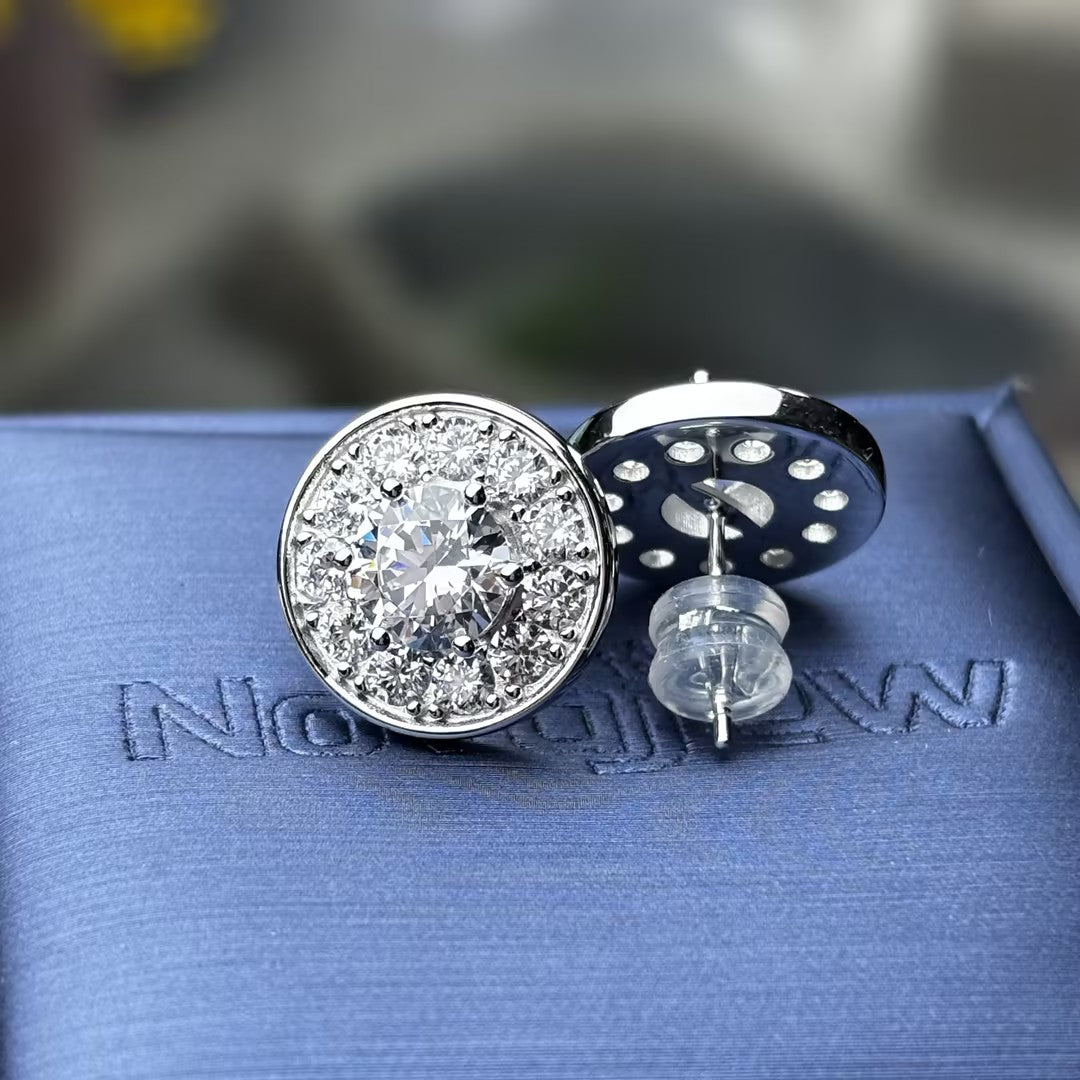 2.5ctw Round Stone Men's Large Earrings