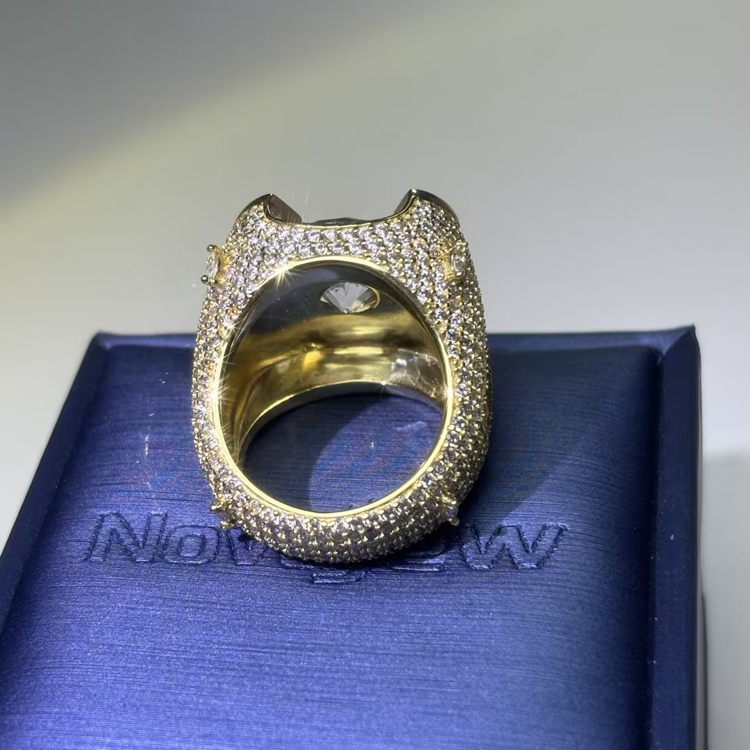 6.6ctw fully inlaid men's ice crystal ring