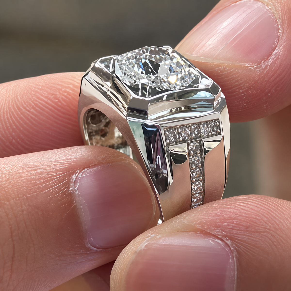 1.5CTW Round Cut White Moissanite Minimalist 925 Silver Wedding Ring-novajew