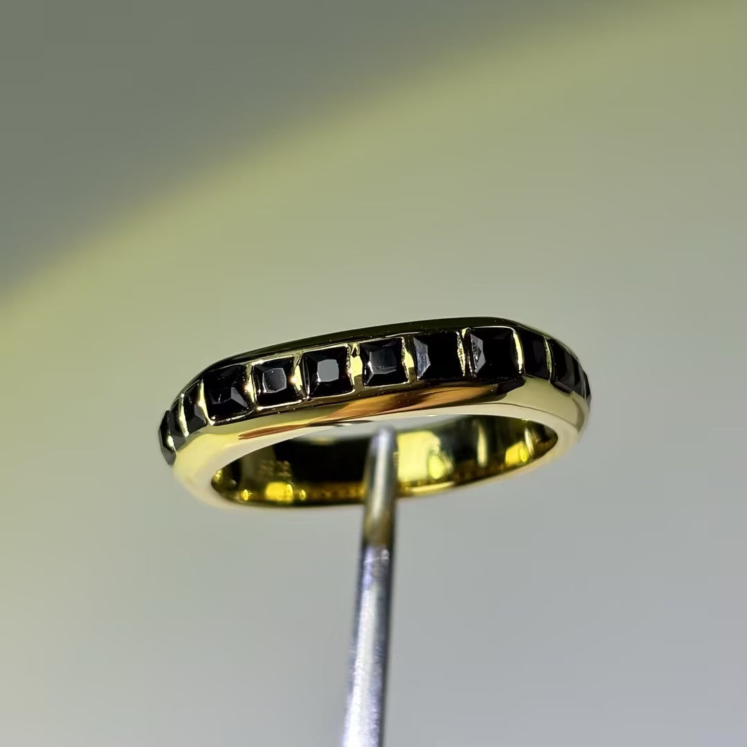 1ctw Charm Black Spinel Men's Ring