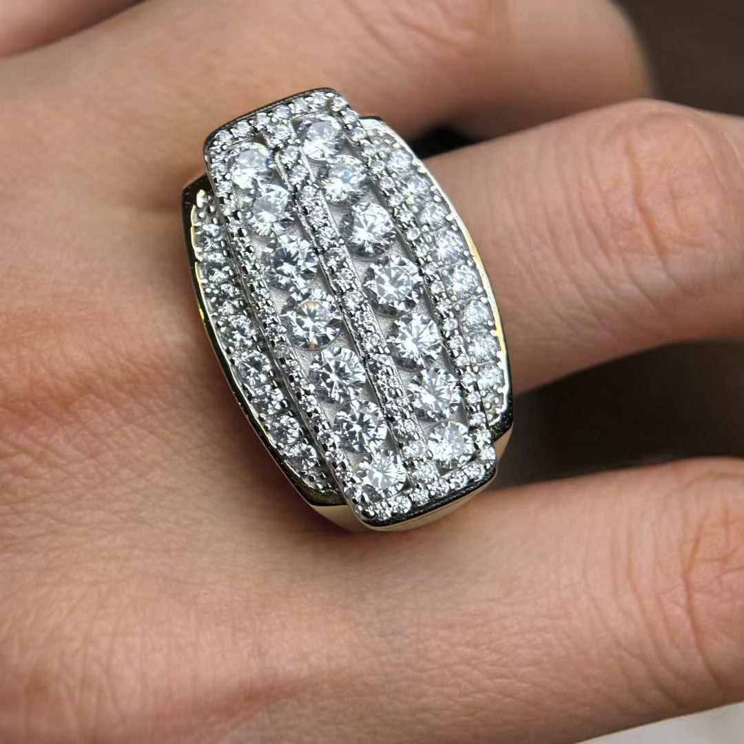 3.35Ctw Men's Ice Crystal Inlaid Ring