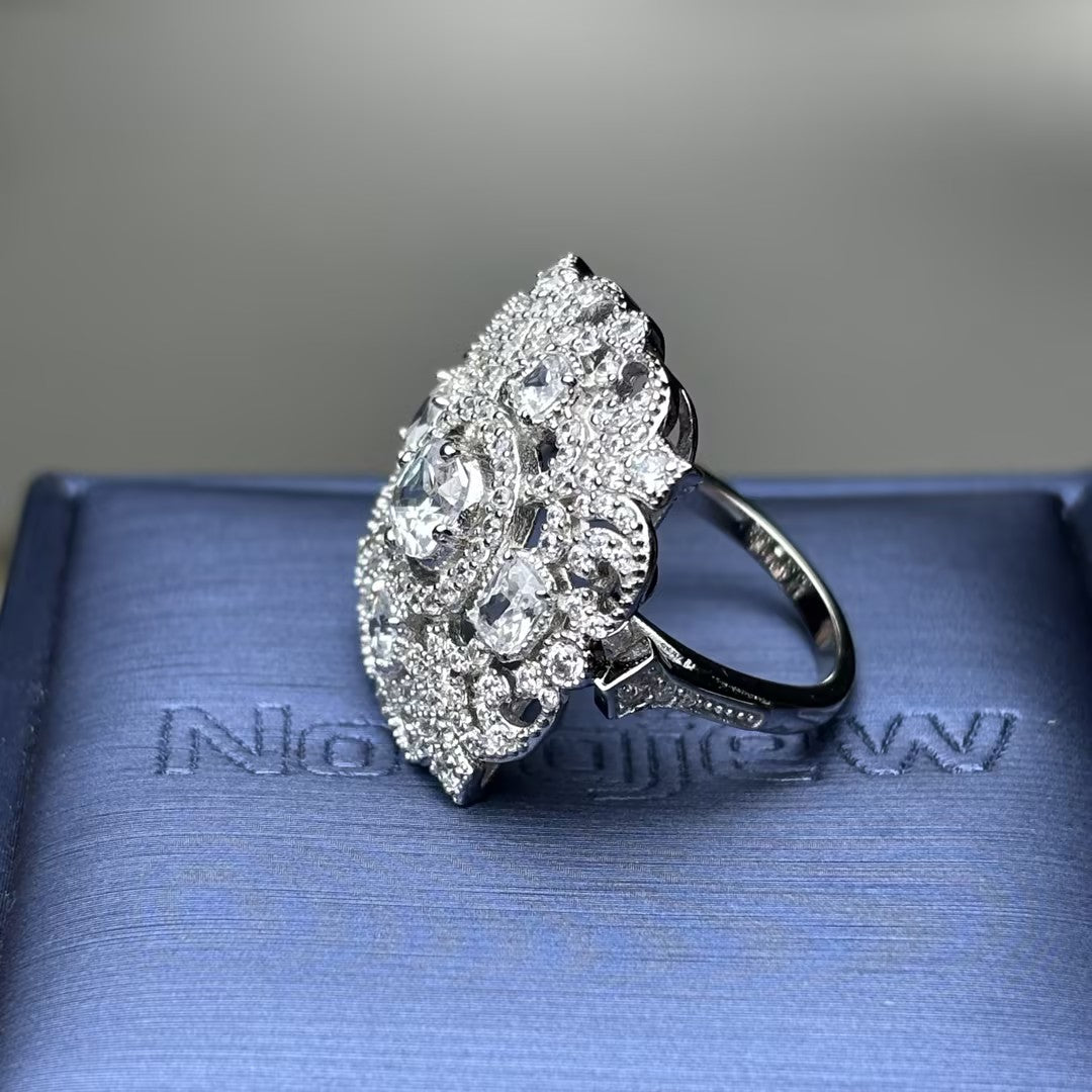 4.2Ctw Vintage Lace Hollow Gemstone Ring
