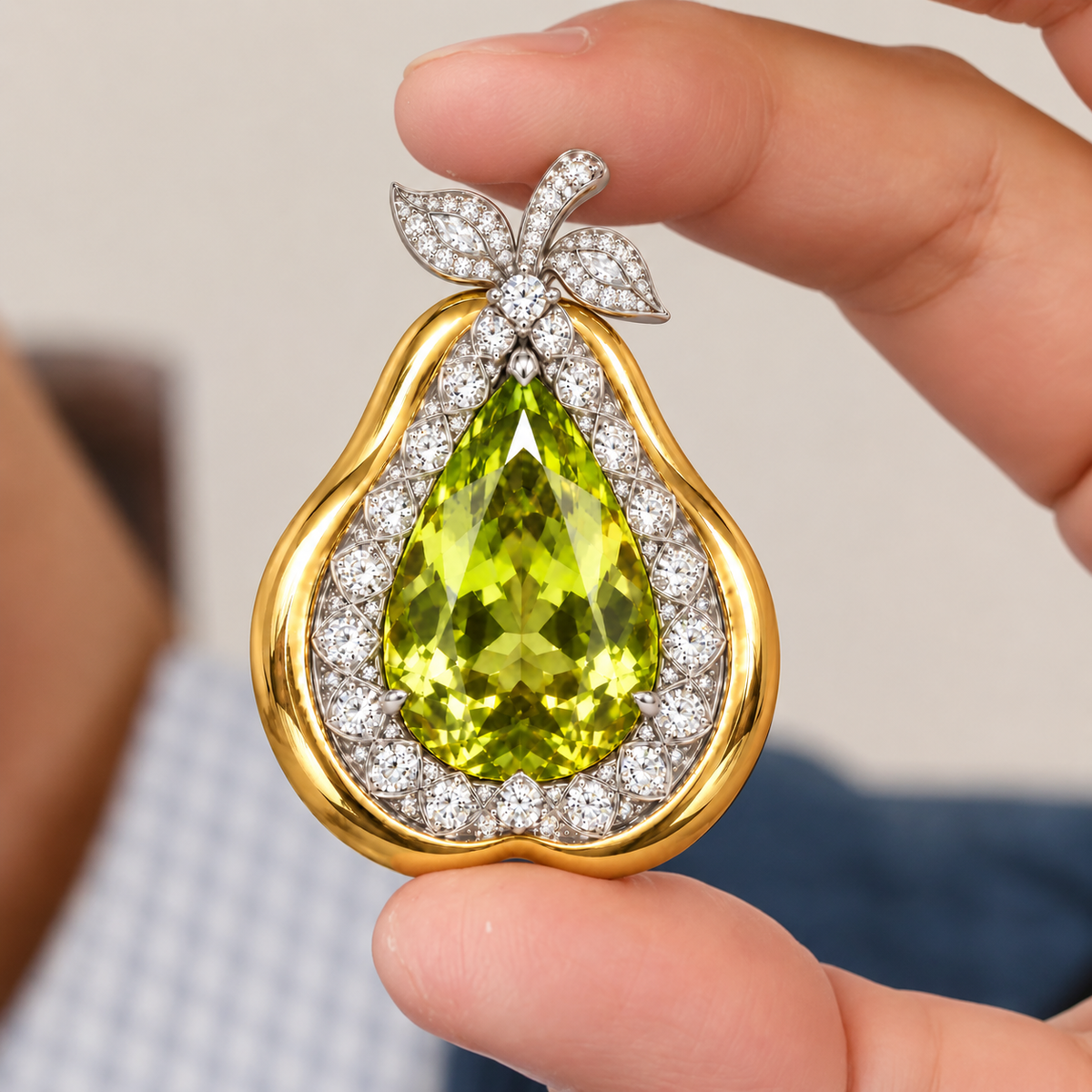 10Ctw cushion-cut blue gemstone garnet brooch
