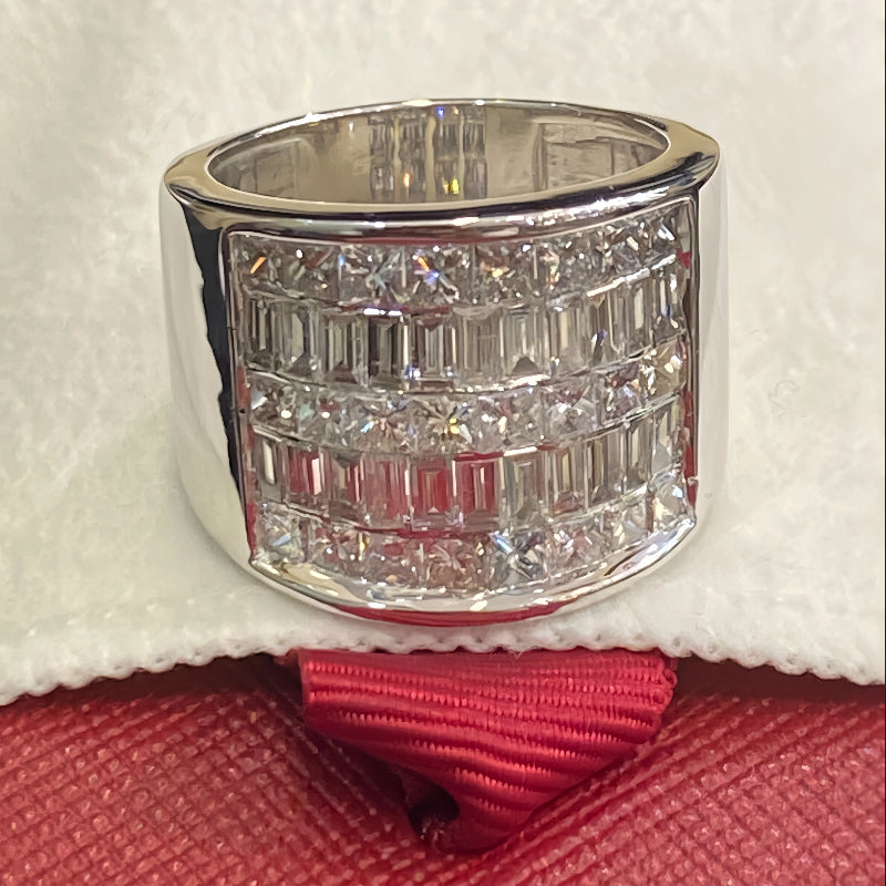 5.36ctw Baguette and Princess Square Cut Eternity Ring