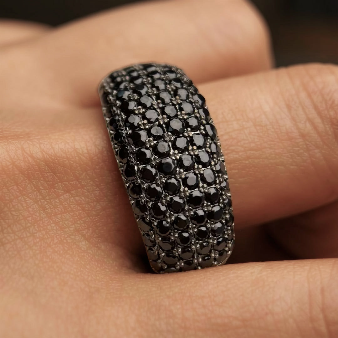 3.25Ctw Black Spinel Gemstone Ring