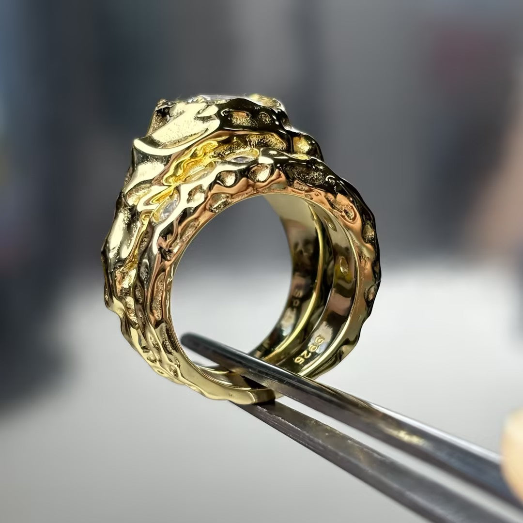 3Ctw Gold Vintage Stackable Ring