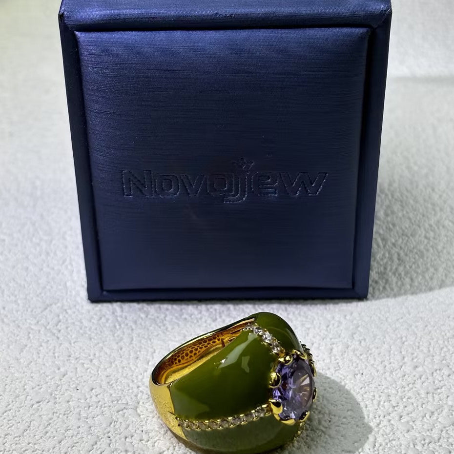 Unique artistic style brightly colored gemstone ring
