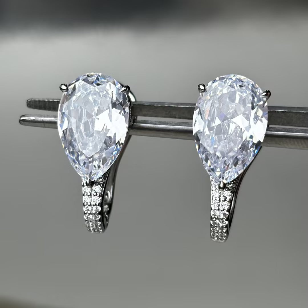 10 CTW Pear-Cut Gemstone Earrings with Elegant Design