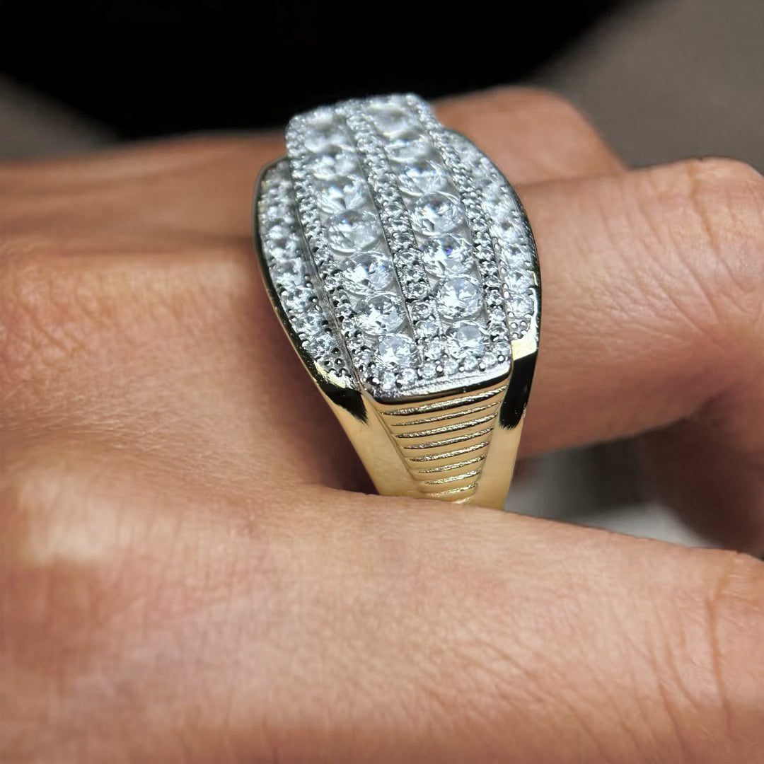 3.35Ctw Men's Ice Crystal Inlaid Ring