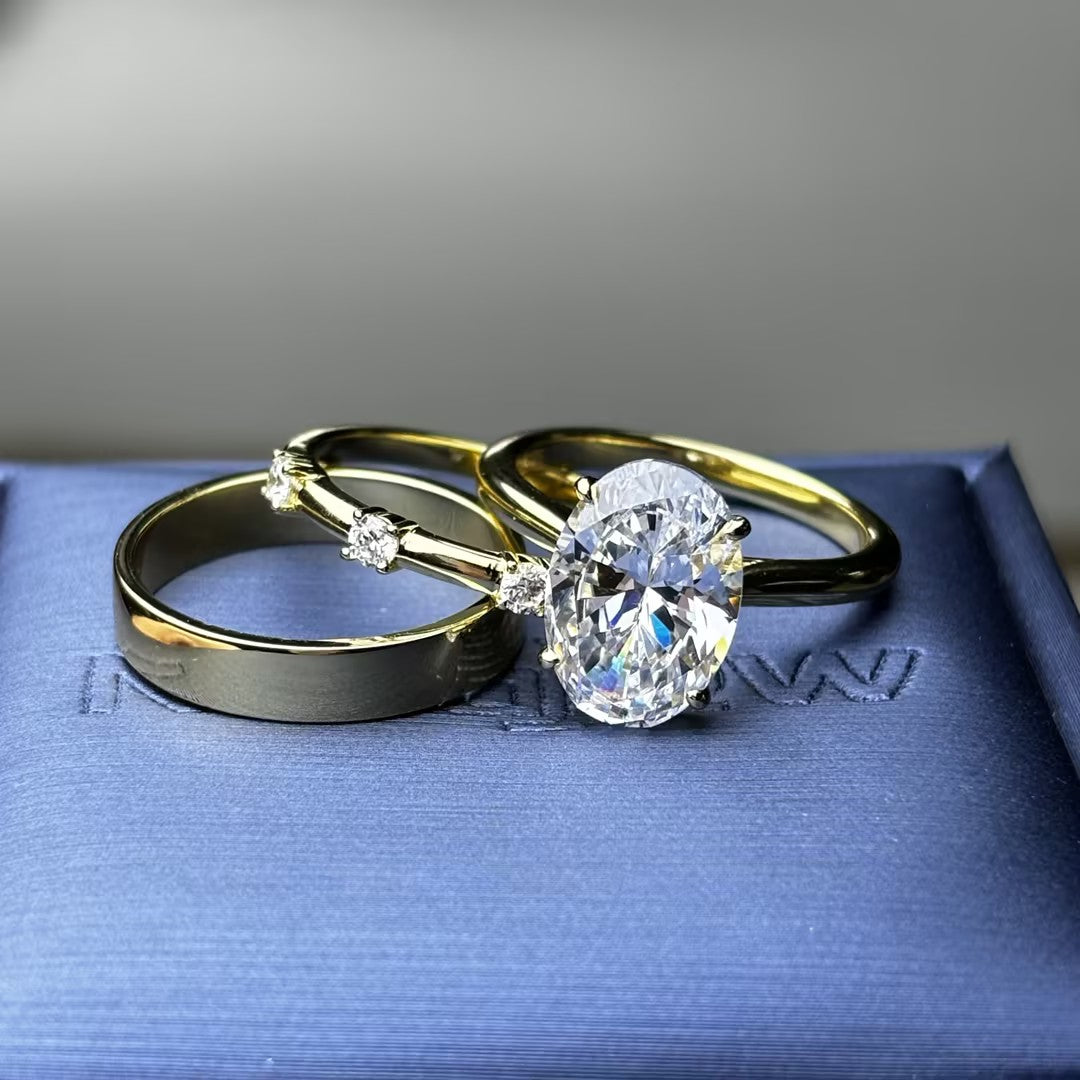 4Ctw Oval Gem Stacked Engagement Ring