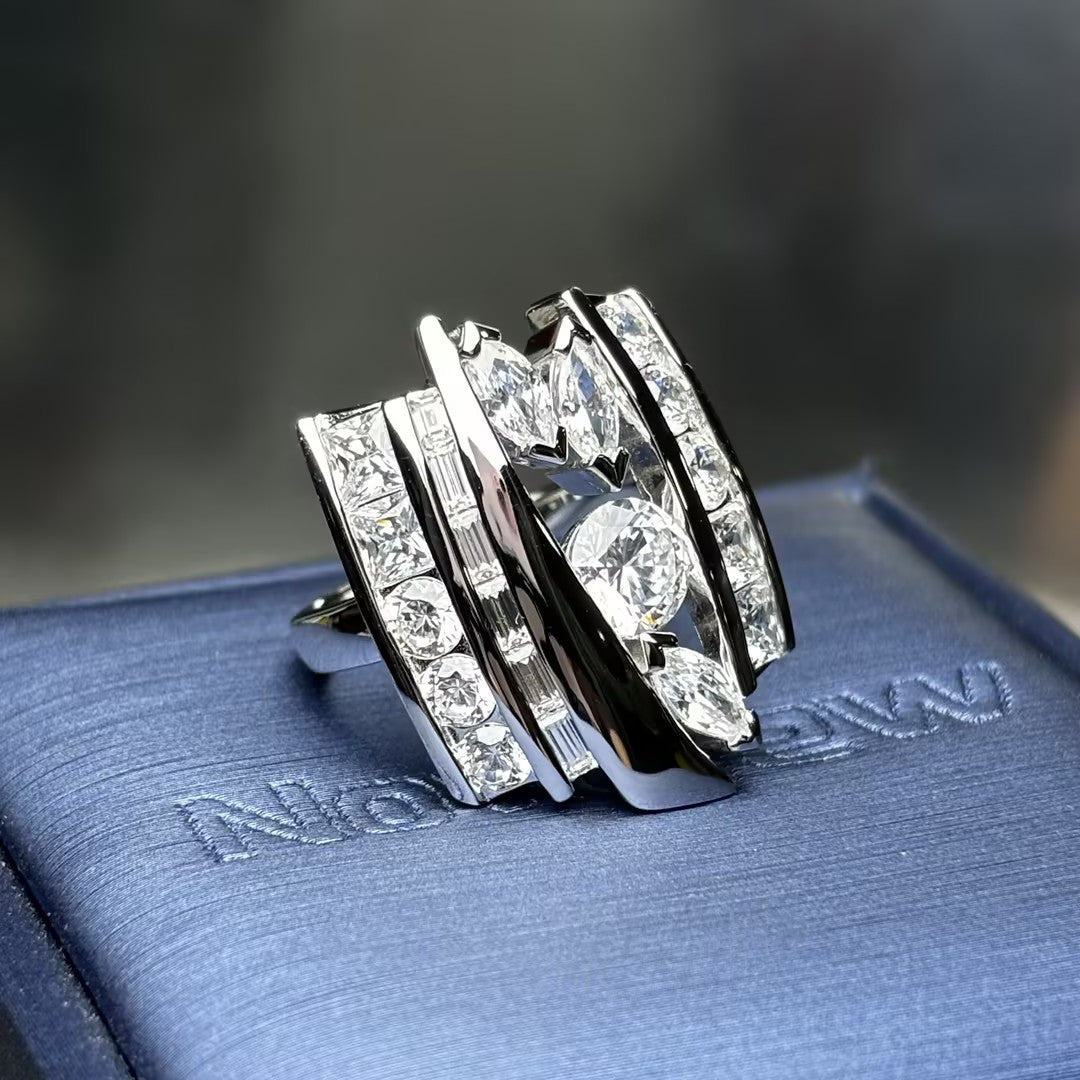 2.25Ctw Multi-cut Gemstone Art Ring