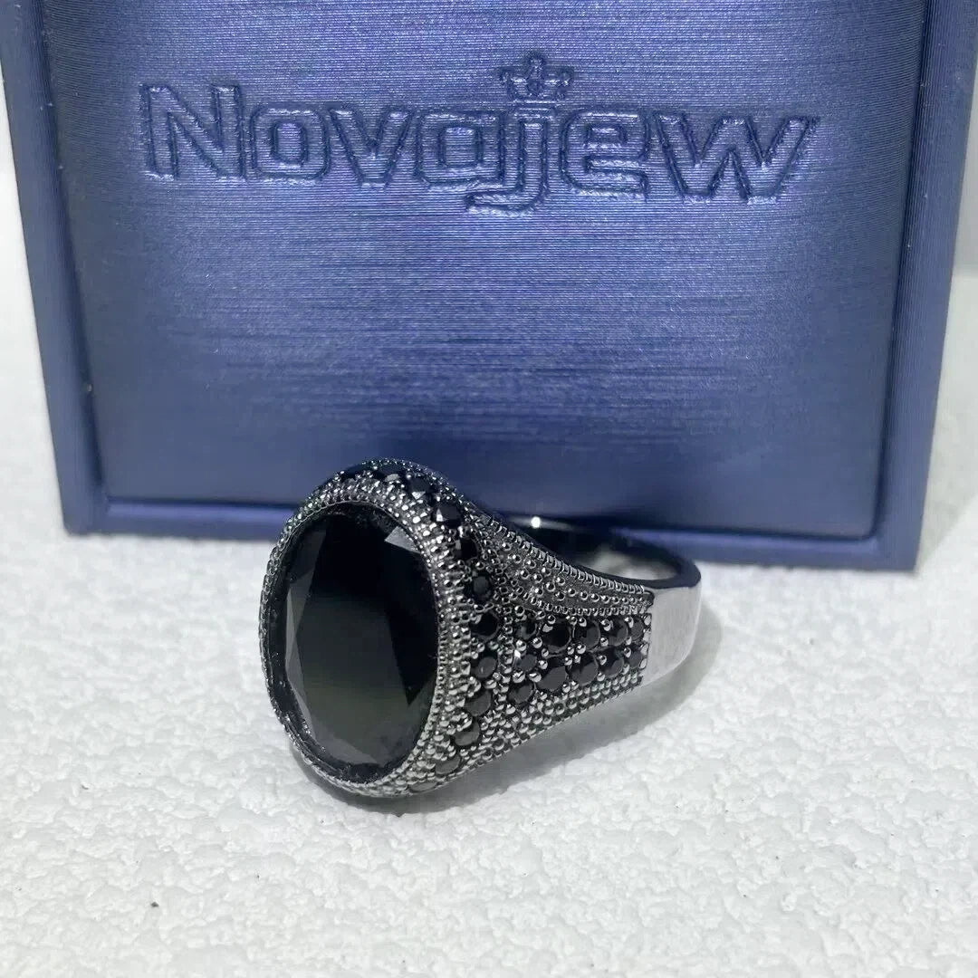 8ctw Oval Cut Black Gold Gemstone Ring