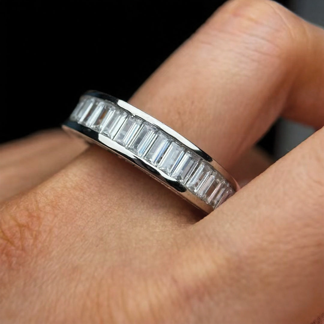2.5Ctw Multifaceted Rectangular Gemstone Band