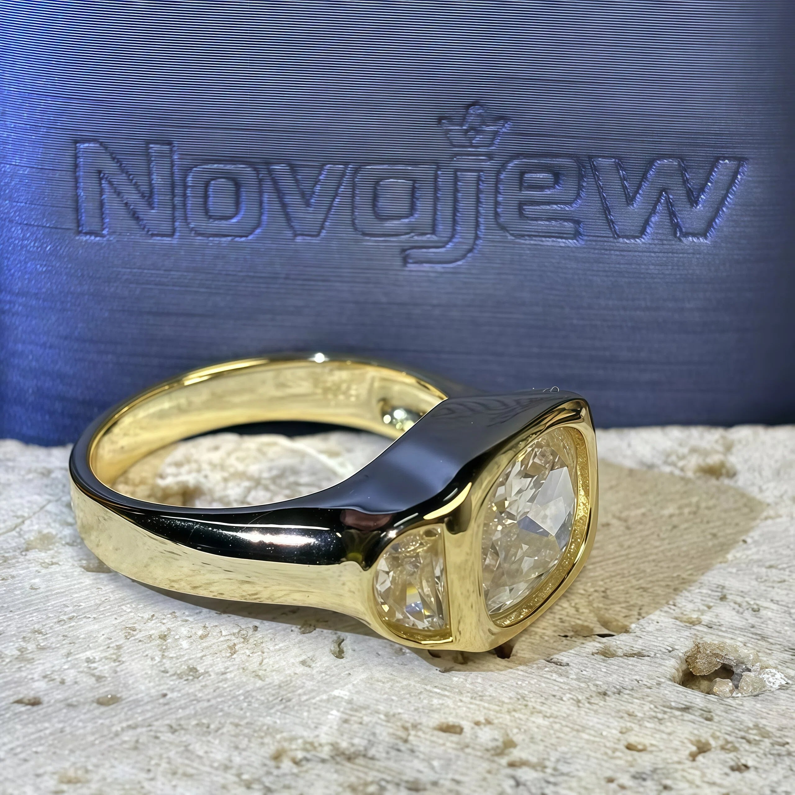 2.5 ct Cushion Cut White Gemstone Three Stone Engagement Ring for Men and Women