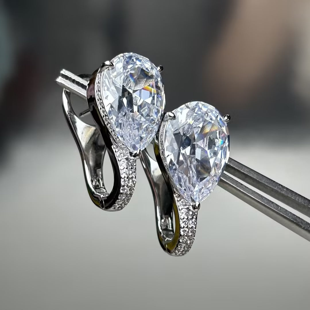 10 CTW Pear-Cut Gemstone Earrings with Elegant Design