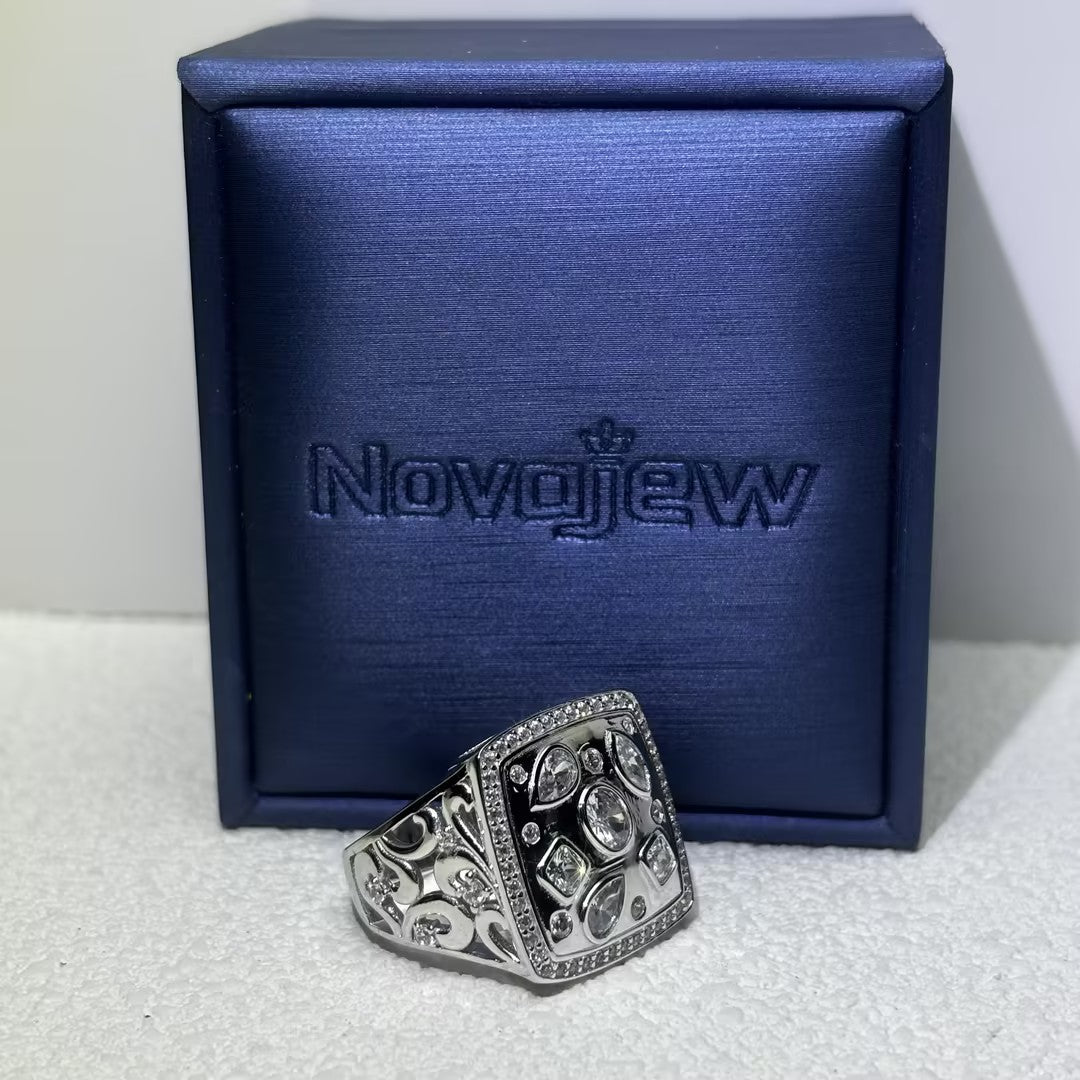 2.5 CTW  Multi-colour Cubic Zirconia Vintage 925 Sterling Silver Ring-NOVAJEW
