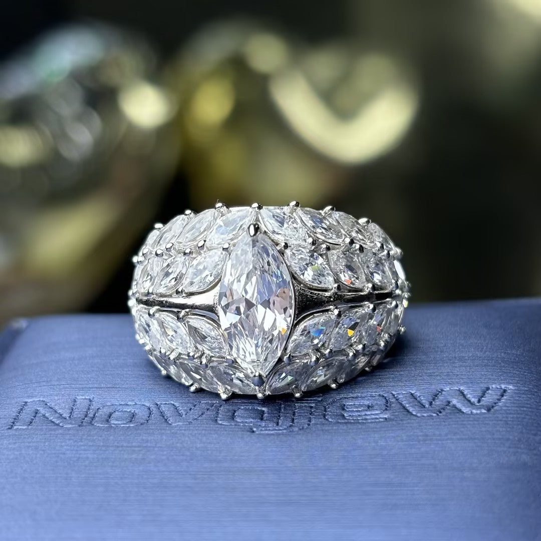 3.07Ctw marquise-cut invisible setting exquisite engagement ring