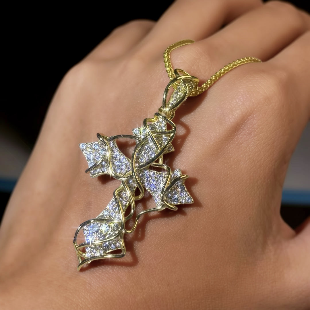 Vine Cross Pendant Necklace