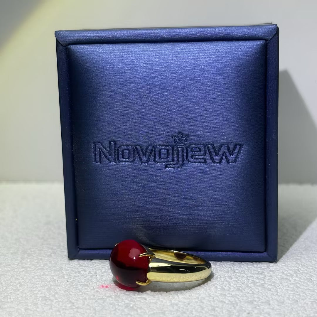 4.5Ct cabochon red tourmaline engagement ring