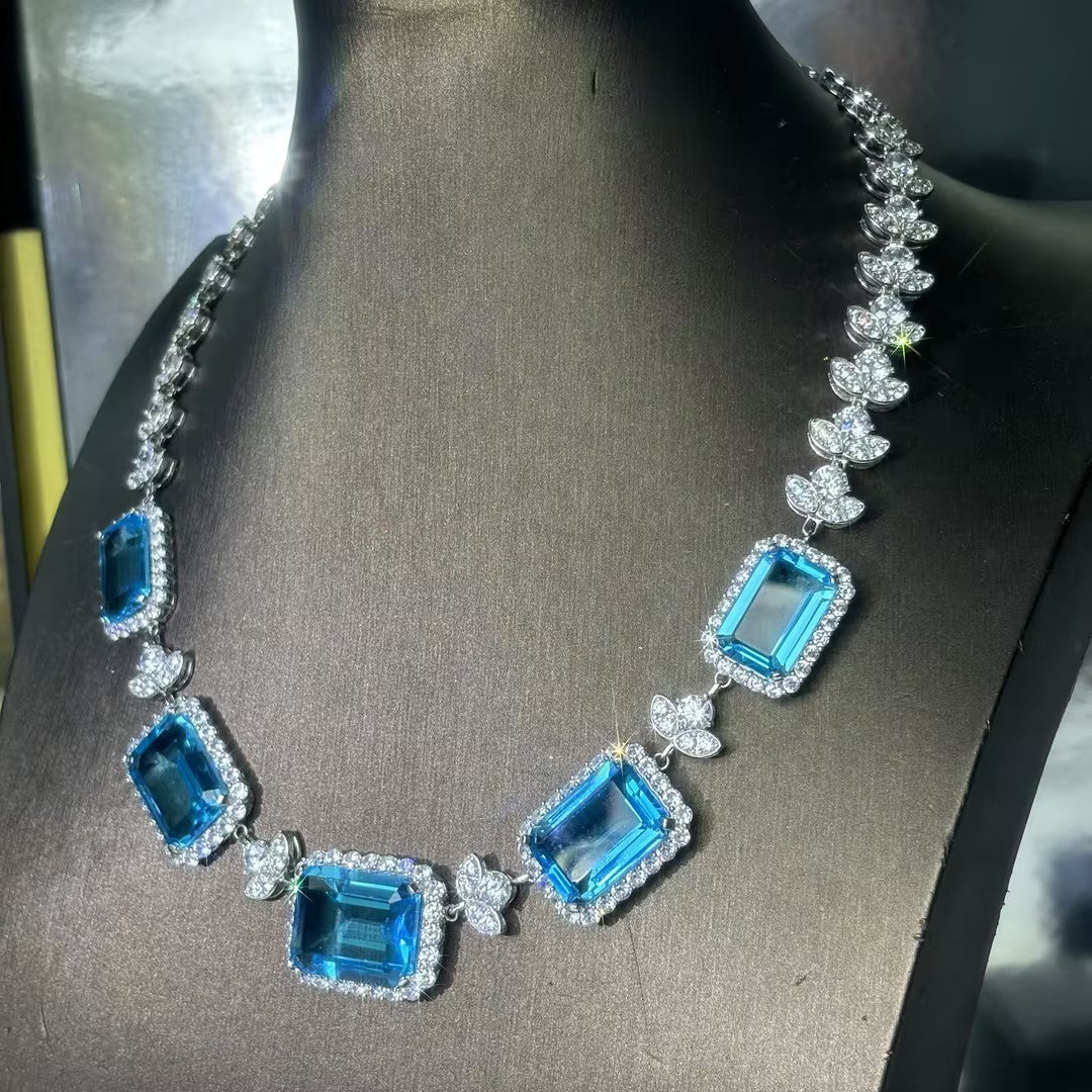 Emerald-cut Aquamarine Set