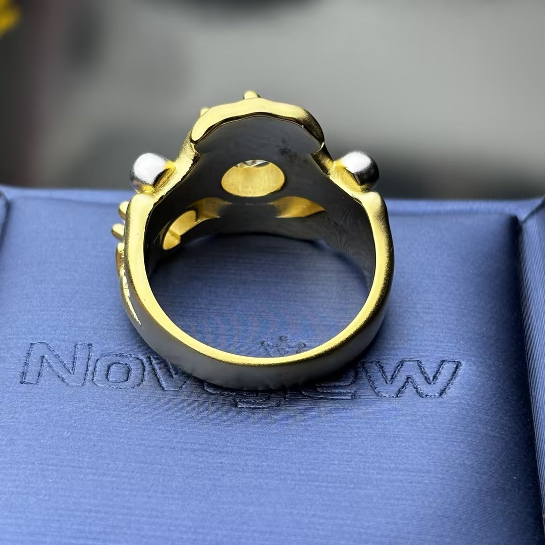 2.0Ctw Round Cut Gemstone Irregular Art Ring