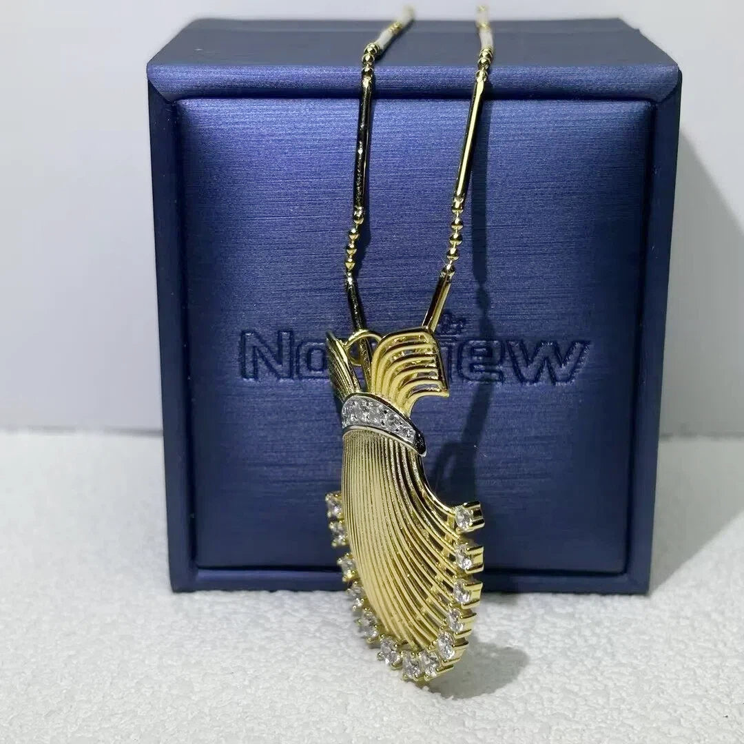Vintage spiral-shaped gemstone pendant necklace
